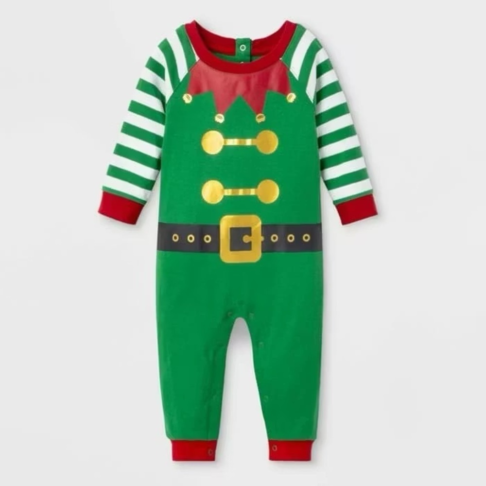 WONDERSHOP ELF FOOTED PAJAMAS SIZE 6-9 MONTHS (NEW WITH TAGS)